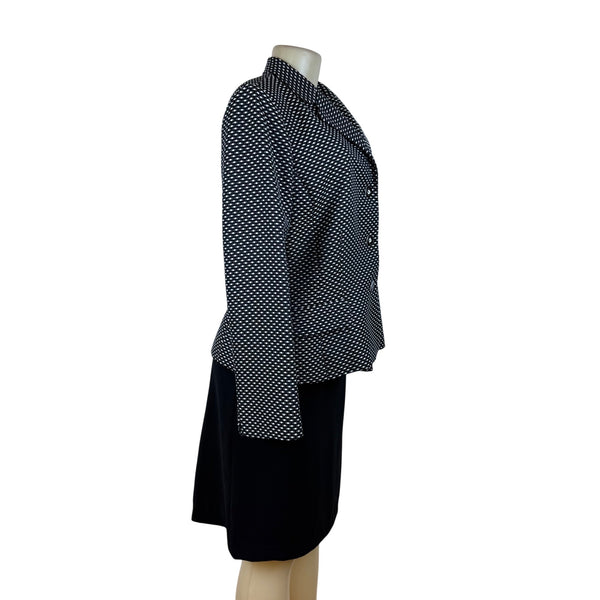 Evan- Picone Women’s Black & White Blazer & Skirt Set Classic Design Size 16