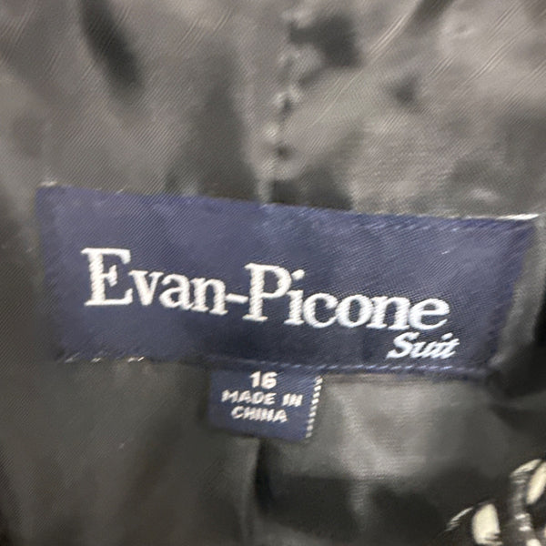 Evan- Picone Women’s Black & White Blazer & Skirt Set Classic Design Size 16