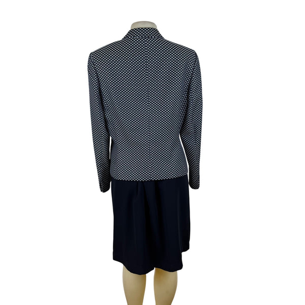 Evan- Picone Women’s Black & White Blazer & Skirt Set Classic Design Size 16