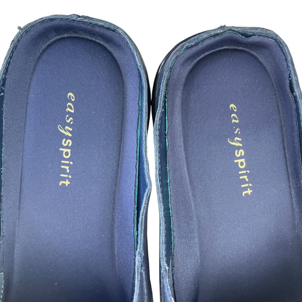 Easy Spirit Women’s Navy Leather Esabetti Comfort Slip-On Clogs Size 10W