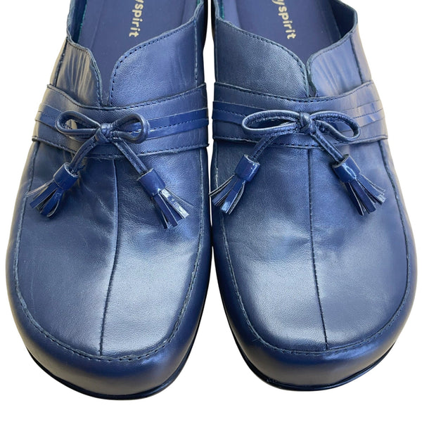 Easy Spirit Women’s Navy Leather Esabetti Comfort Slip-On Clogs Size 10W