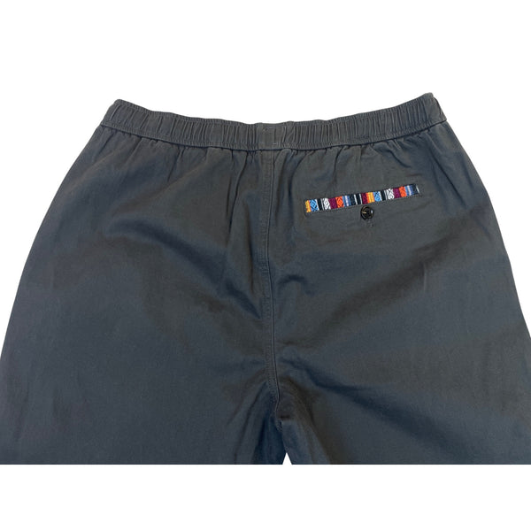 Wowie Men's Dark Grey Elastic Waist Joggers With Embroidered Trim Sz L