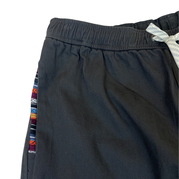Wowie Men's Dark Grey Elastic Waist Joggers With Embroidered Trim Sz L