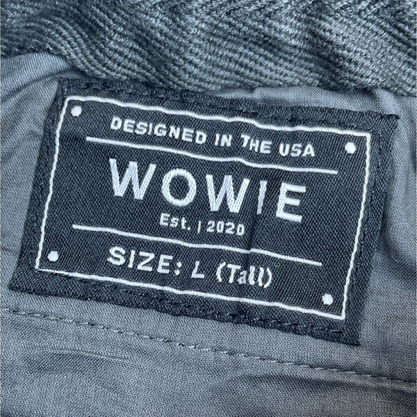 Wowie Men's Dark Grey Elastic Waist Joggers With Embroidered Trim Sz L