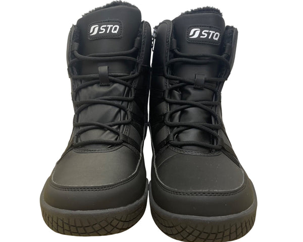 STQ Women’s Black Insulated Faux Fur Lined  Winter Lace-Up Boots Size 11