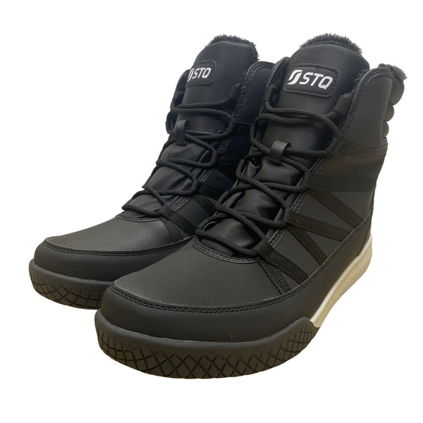 STQ Women’s Black Insulated Faux Fur Lined  Winter Lace-Up Boots Size 11