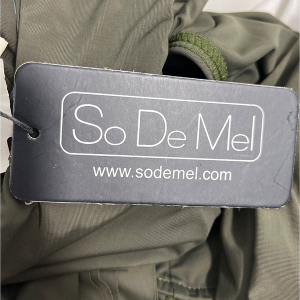 So De Mel Olive Green Maillot Maiorca Ruffle One-Piece Swimsuit Sz L/G