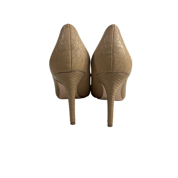 Jessica Simpson  Beige Embossed Carpena Pointed Toe Stiletto Women's Heels Sz 6W