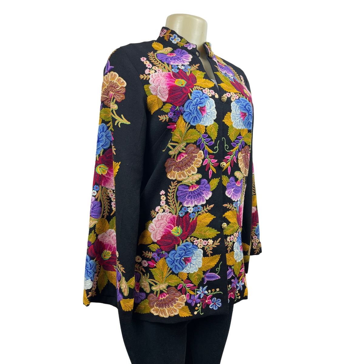 Women’s Multicolor Floral Design Cashmere Wool Jacket Size S