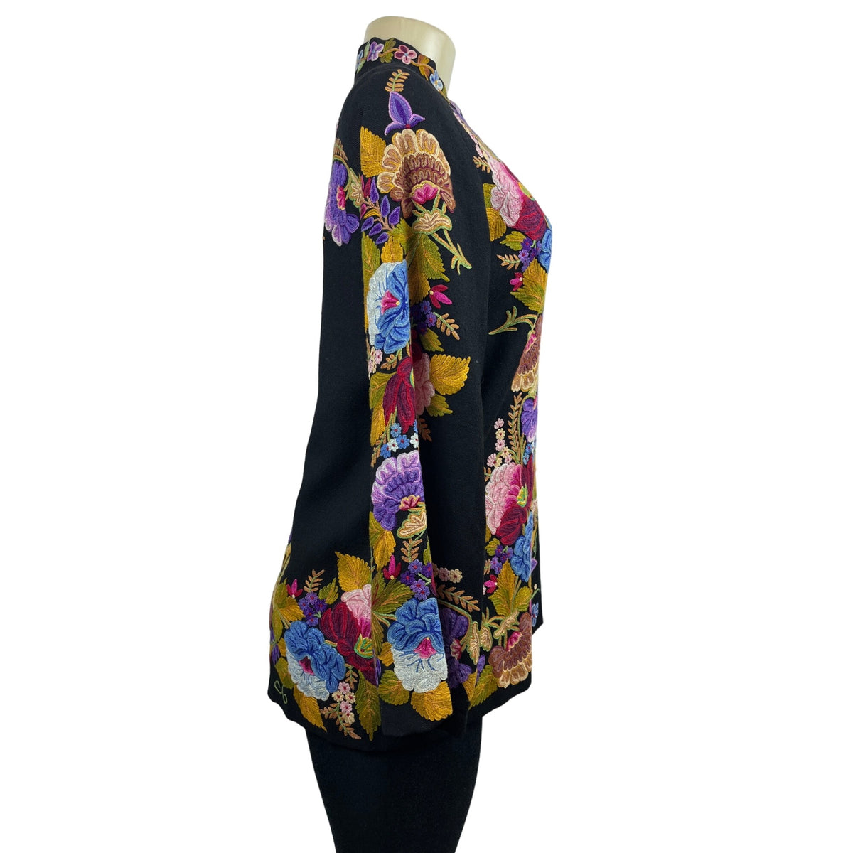 Women’s Multicolor Floral Design Cashmere Wool Jacket Size S