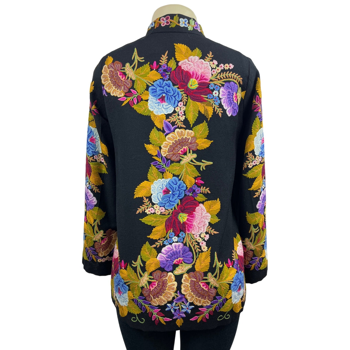 Women’s Multicolor Floral Design Cashmere Wool Jacket Size S