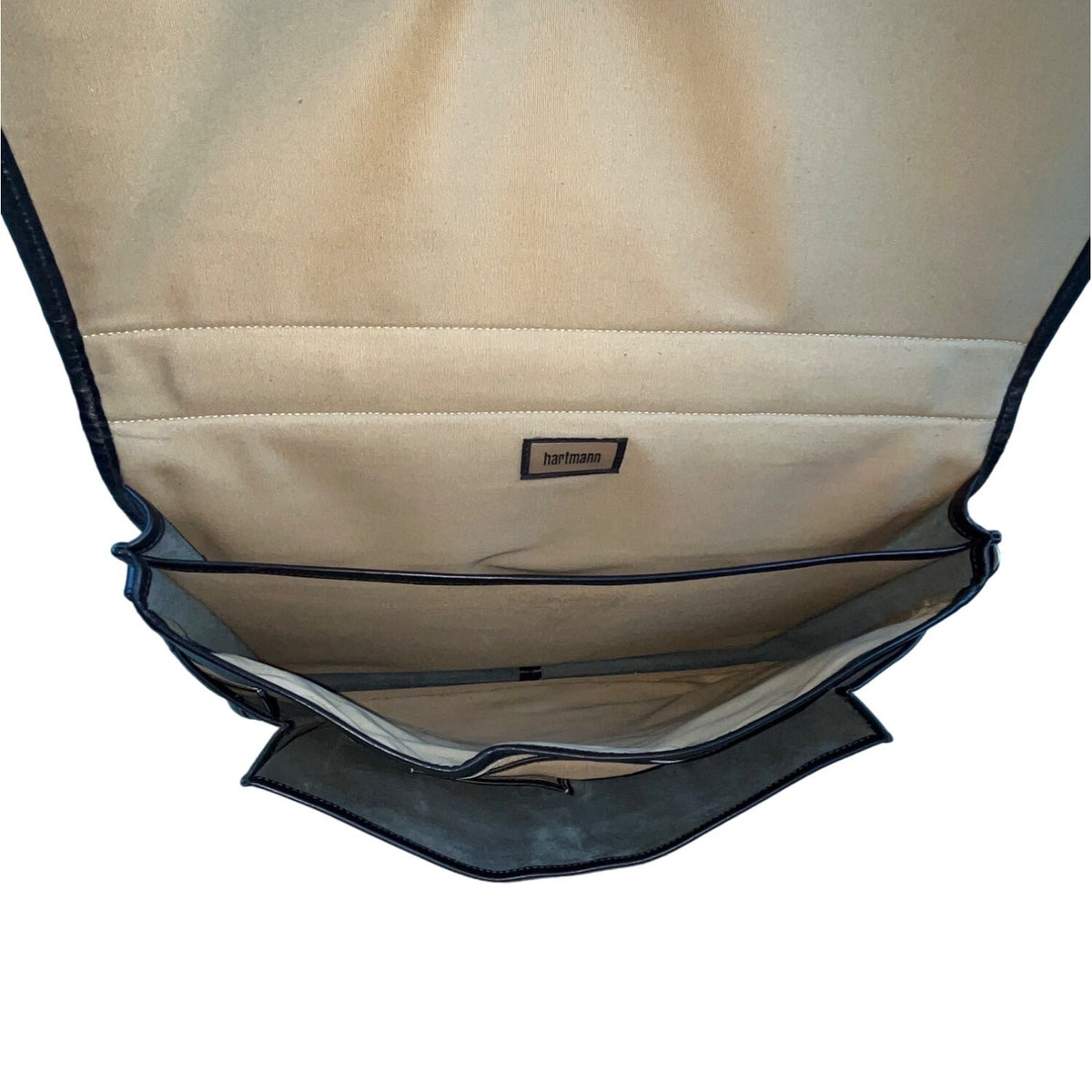 Hartman Men's Black Leather Laptop Messenger Bag Sz L