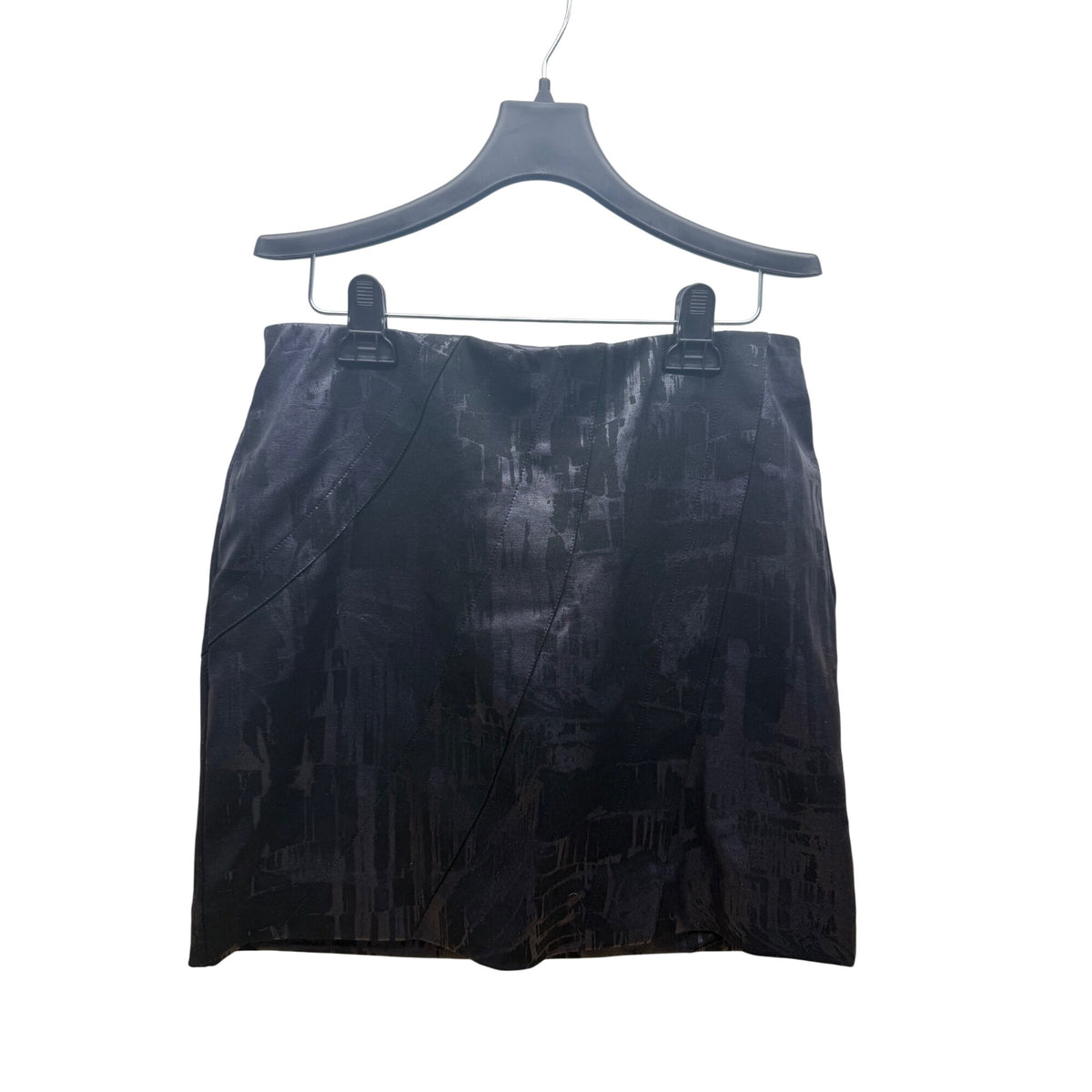 Simply Vera Vera Wang Womens Black Jacquard Textured Pattern Asymmetrical Skirt Medium M