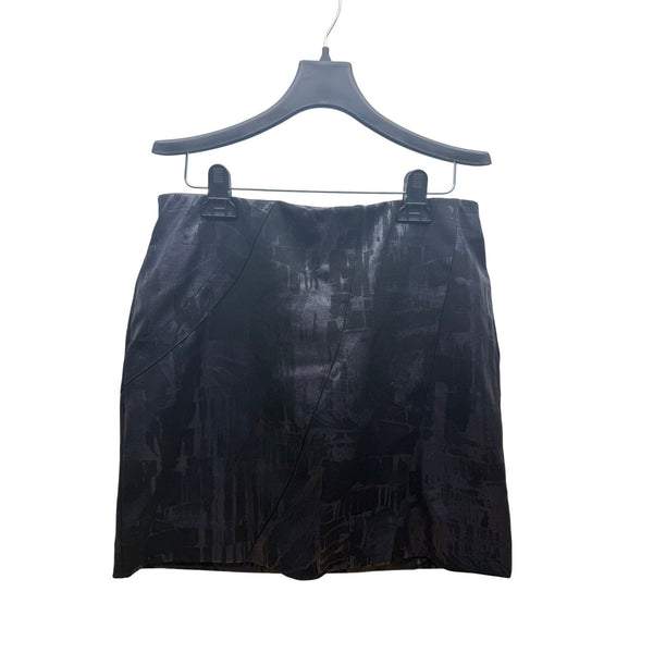 Simply Vera Vera Wang Womens Black Jacquard Textured Pattern Asymmetrical Skirt Medium M