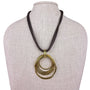 Modernist Inspired Multi-Strand Brown And Gold Tone Necklace Pendant Design