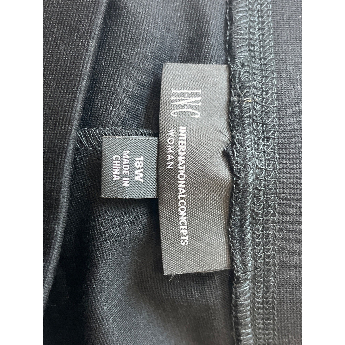 INC International Concepts Womens Skinny Leg Mid Rise Black Pants Size18W