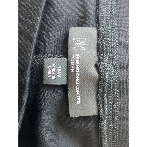 INC International Concepts Womens Skinny Leg Mid Rise Black Pants Size18W