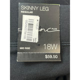 INC International Concepts Womens Skinny Leg Mid Rise Black Pants Size18W