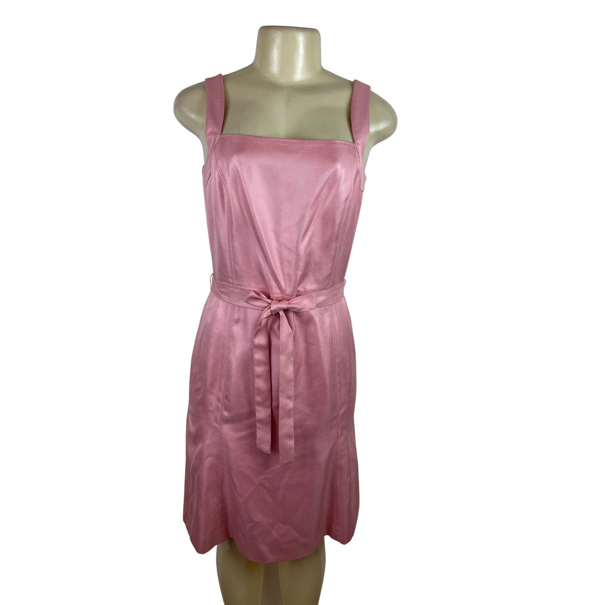 Ann Taylor Pink Sleeveless Belted Sheath Dress Size 4