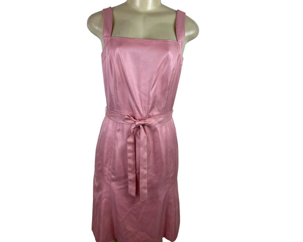 Ann Taylor Pink Sleeveless Belted Sheath Dress Size 4