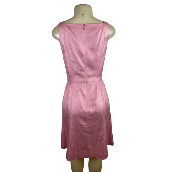 Ann Taylor Pink Sleeveless Belted Sheath Dress Size 4