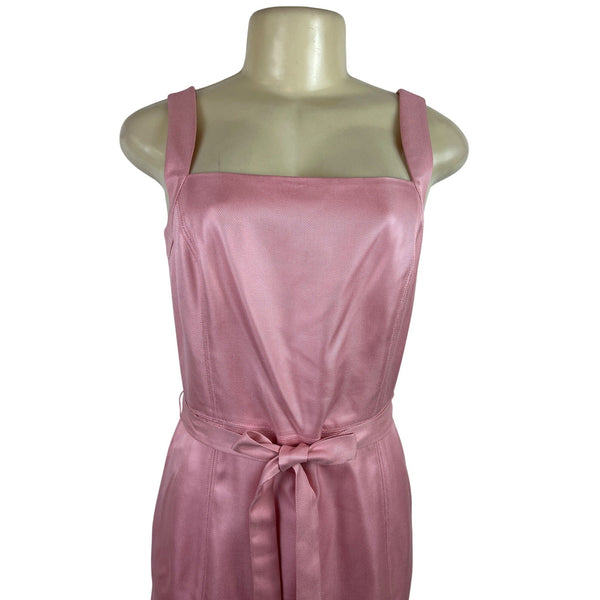 Ann Taylor Pink Sleeveless Belted Sheath Dress Size 4