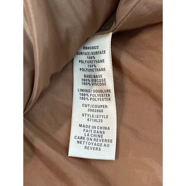 Max Studio Women's Brown Faux Leather Washed Moto Jacket Sz S