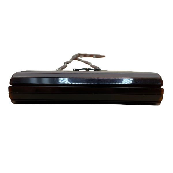 Judith Jack Women’s Brown Resin Beaded Chain Vintage Style Shoulder Bag