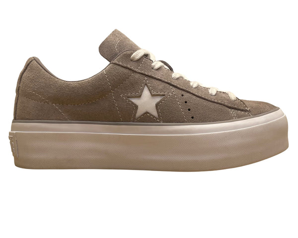 Converse Women’s Grey Suede One Star Platform OX Rhubarb Sneakers Size 8