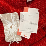 Tommy Bahama Girls Red Chenille Sweater Cable Knit Scalloped Hem Sz M 7/8 - New
