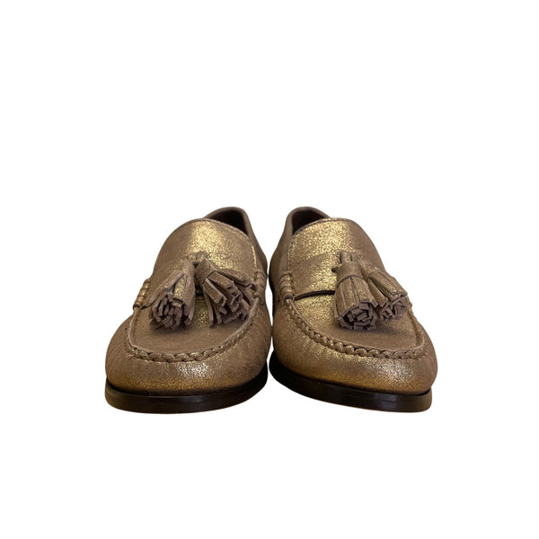 Cole Haan Women’s Gold Metallic Leather Pinch Grand Tassel Loafers Size 6.5B