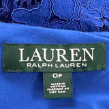 Ralph Lauren Blue Women’s Spaghetti Strap Floral Mini Dress Cold Shoulder Sz OP