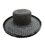 Vintage 80s Talbots Sun Hat With Braided Banding Black Woven Straw and Wide Brim