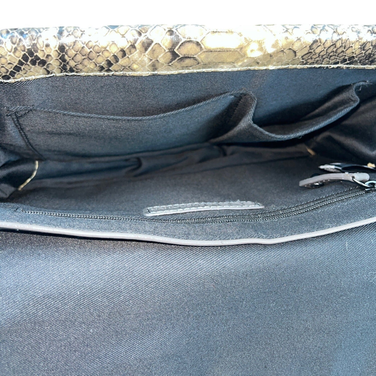 BCBGeneration Women's Grey Green Snake Skin Print Shoulder Bag Sz M