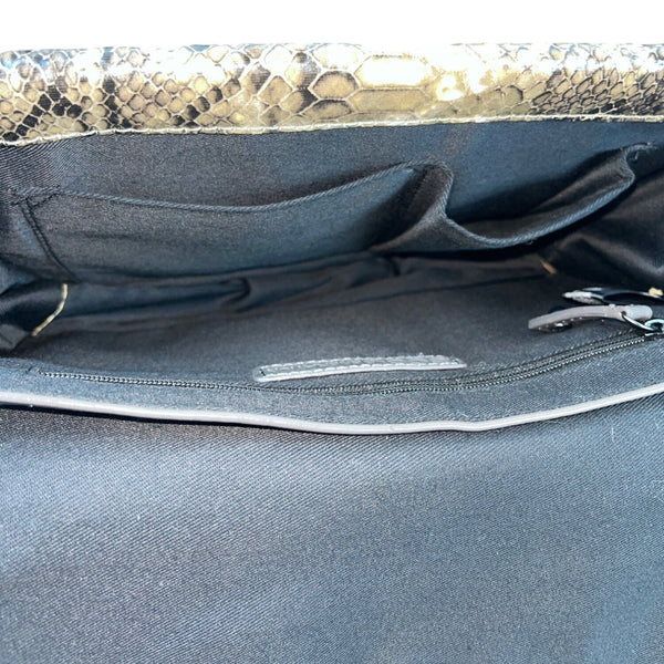 BCBGeneration Women's Grey Green Snake Skin Print Shoulder Bag Sz M