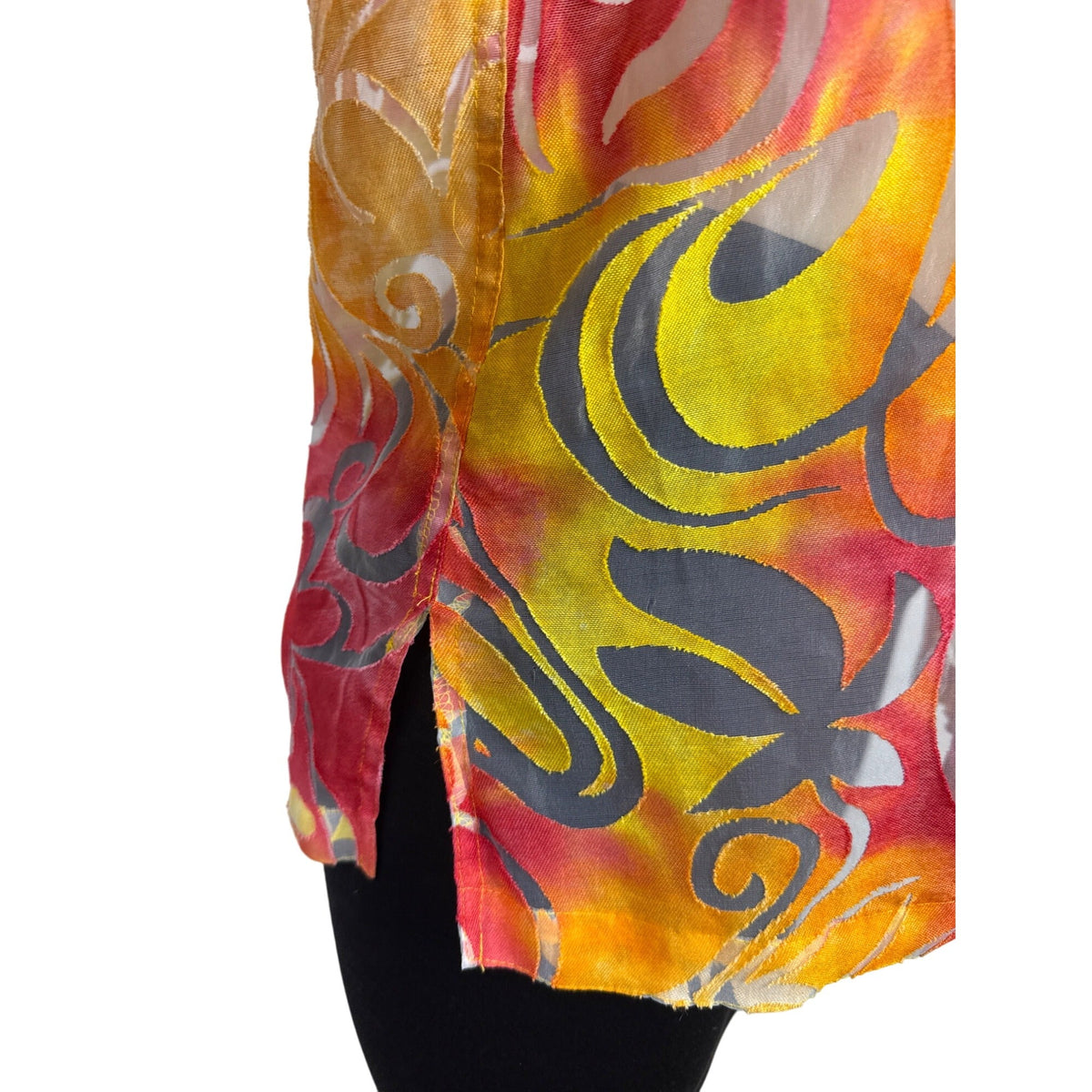 Notations Womens Vibrant Swirl Pattern Button-Up Shirt Multicolor Top Size XL