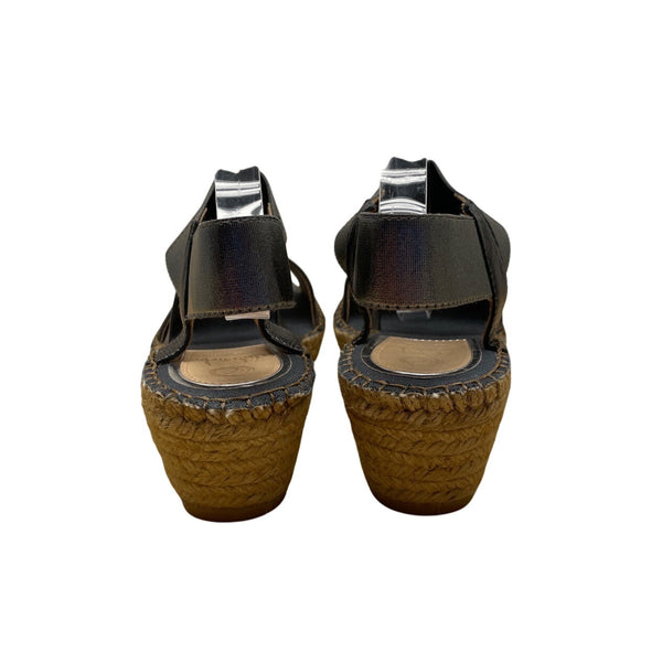 Vidorreta Womens Metallic Graphite Napa Strappy V Love Wedge Sandals Size 40 New