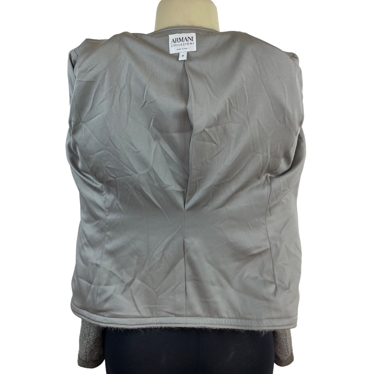Collezioni Womens Gray Button-Up Jacket With Pockets Size 8