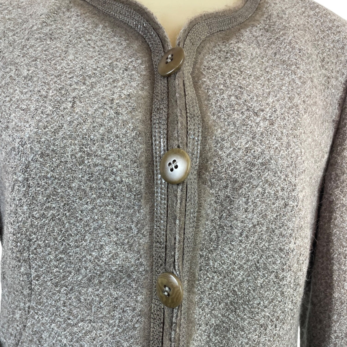 Collezioni Womens Gray Button-Up Jacket With Pockets Size 8
