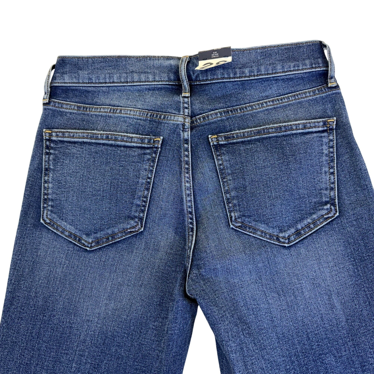 Gap Womens Blue Cotton Polyester Denim Slim Mid-Rise Stretch Jeans Size 28 - New