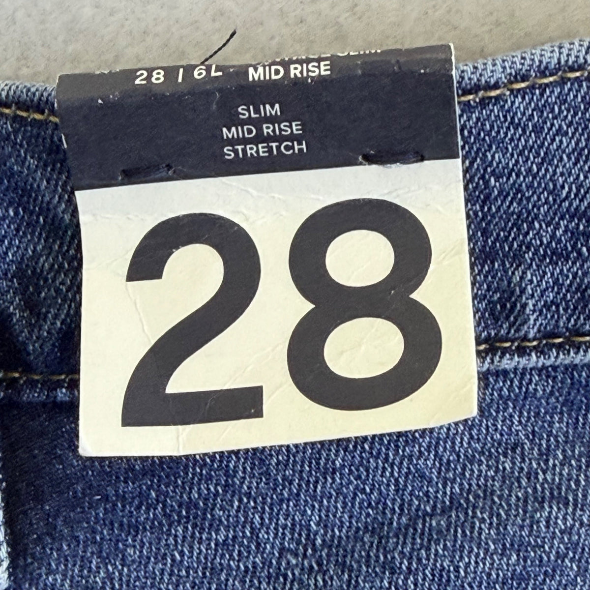 Gap Womens Blue Cotton Polyester Denim Slim Mid-Rise Stretch Jeans Size 28 - New