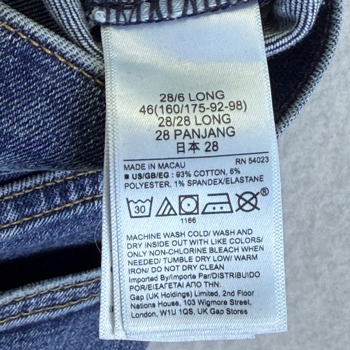 Gap Womens Blue Cotton Polyester Denim Slim Mid-Rise Stretch Jeans Size 28 - New