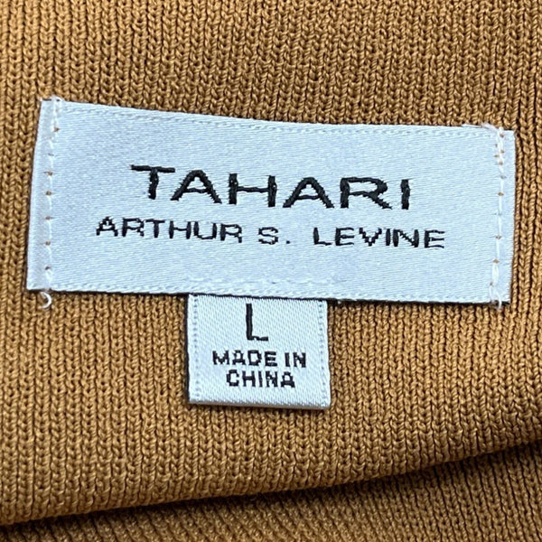 Tahari Arthur S. Levine Womens Camel Short Sleeve Knit Top Size L - New