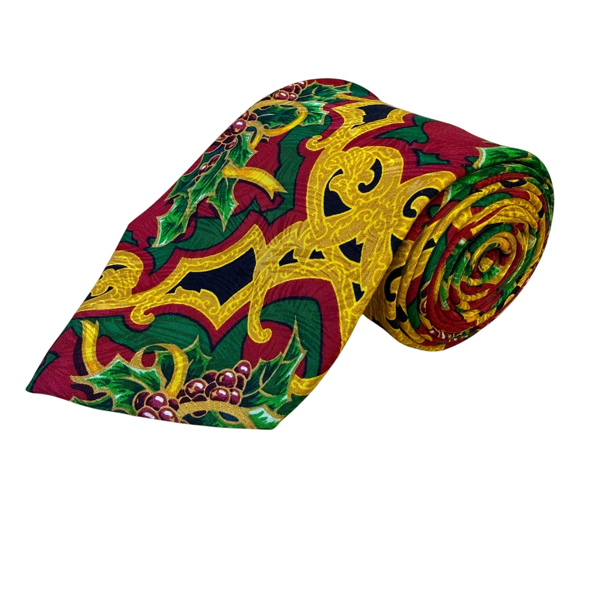Rush Limbaugh No Boudaries Collections Multicolor Necktie Gold Christmas Pattern