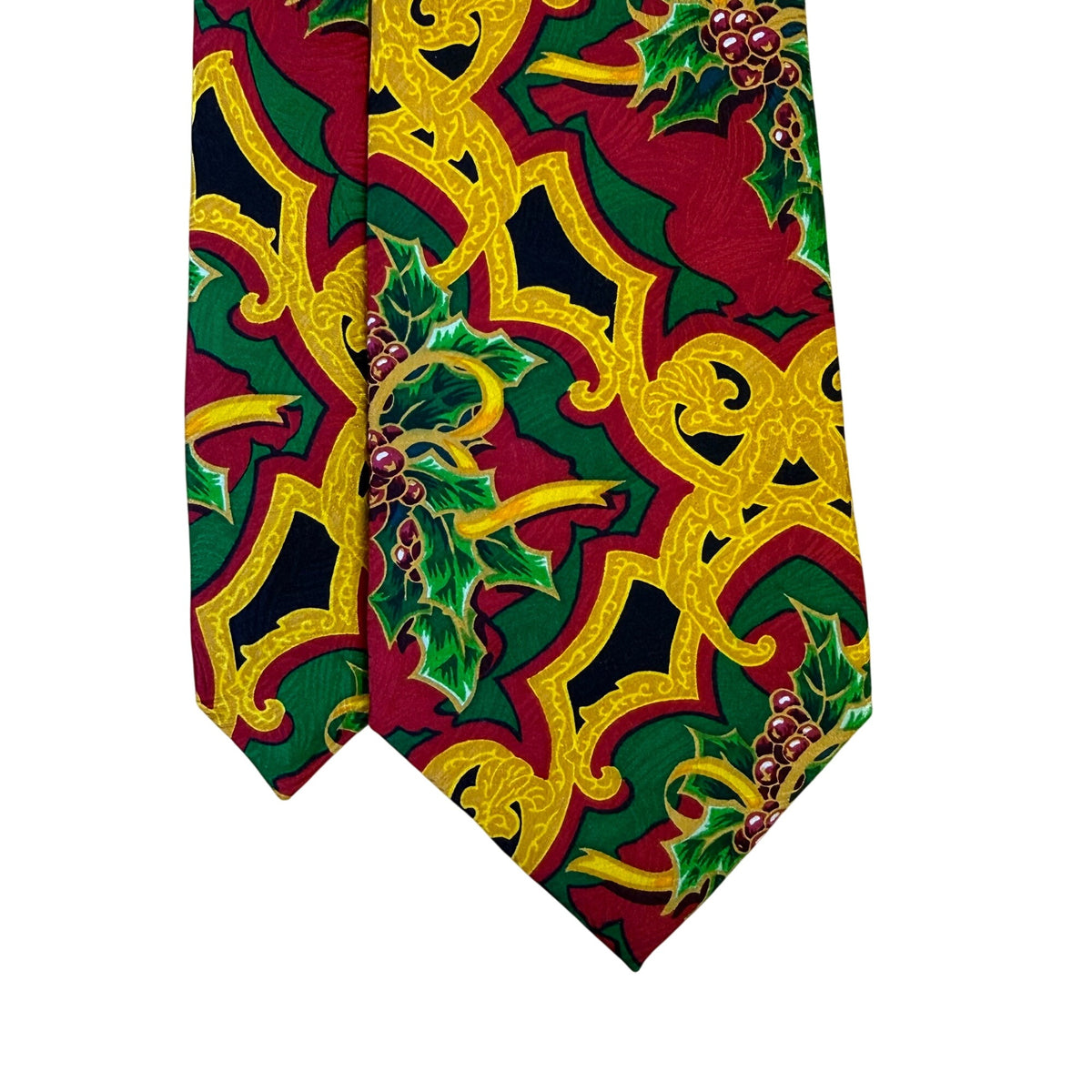 Rush Limbaugh No Boudaries Collections Multicolor Necktie Gold Christmas Pattern