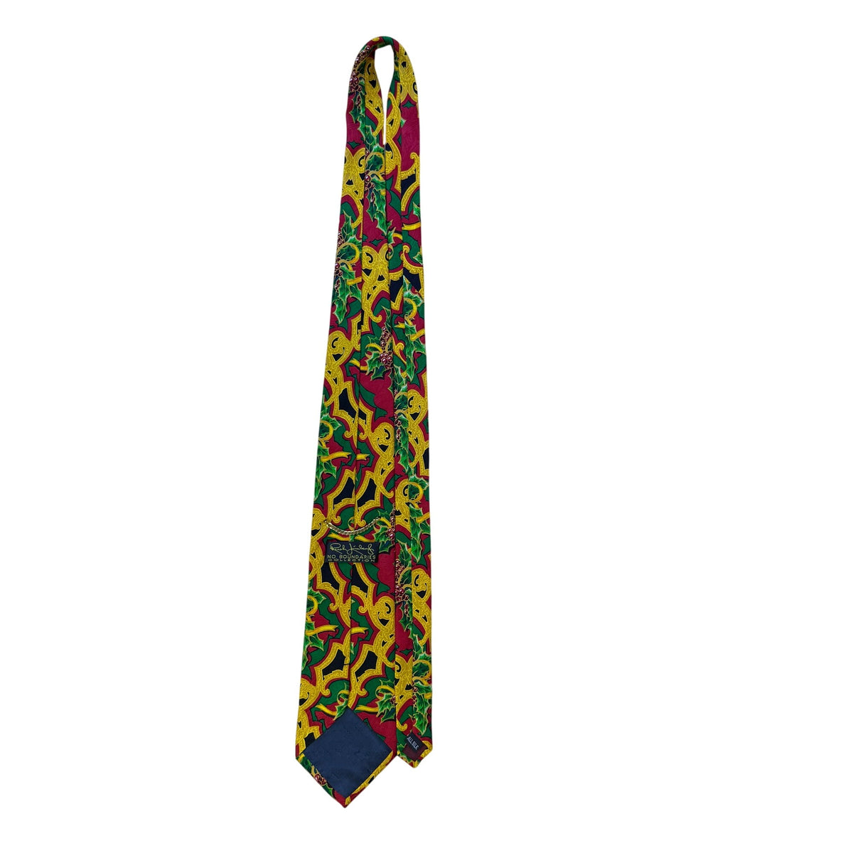 Rush Limbaugh No Boudaries Collections Multicolor Necktie Gold Christmas Pattern