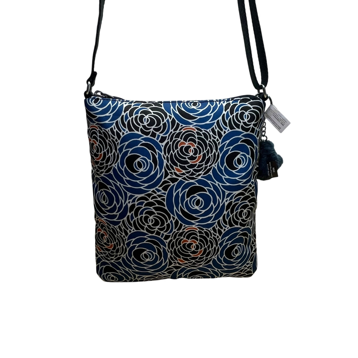 Kipling Women’s Blue Multi Floral Pattern Adjustable Strap Crossbody Bag Size M