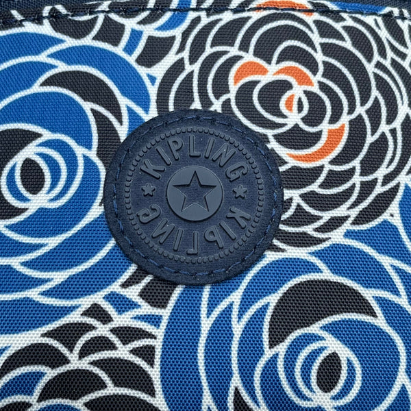 Kipling Women’s Blue Multi Floral Pattern Adjustable Strap Crossbody Bag Size M