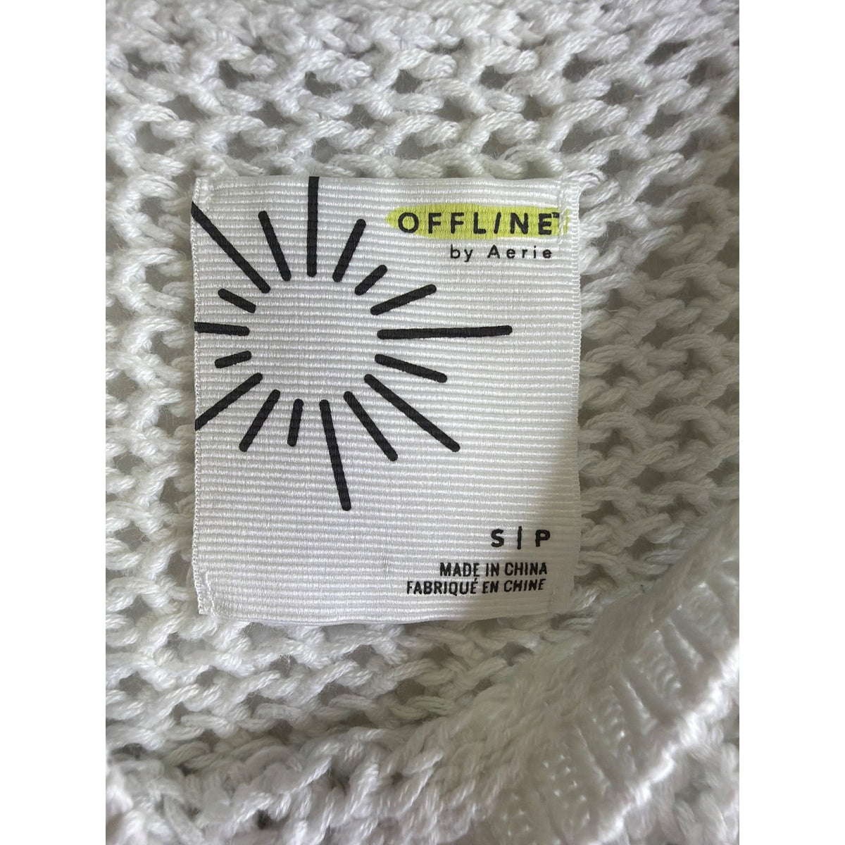 Offline By Aerie Womens White Knit Sleeveless Cropped Sweater Tank Top Size Small