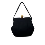 Vintage Rosenfeld Black Gold Clasp & Purple Gem Detail Evening Clutch Bag Sz S